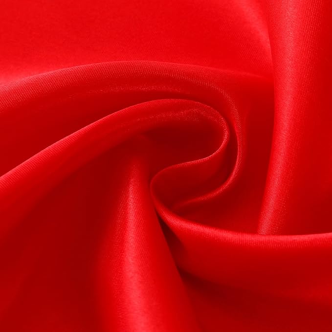 Horbaunal 6 Pack Satin Runners 12 x 108 Inch Bright Silky Smooth Satin Table Runners for Birthday Wedding Party Banquets, Red