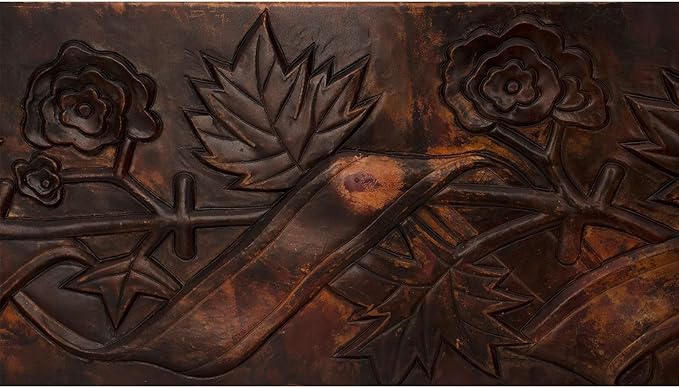 Custom Copper Range Hood Cover, Handmade Kitchen Hood with Powerful Range Hood Insert, Classic Stove Vent Hood with Straps & Rivets, 36"W x 30"H Island Mount,HCI20FC-363027B