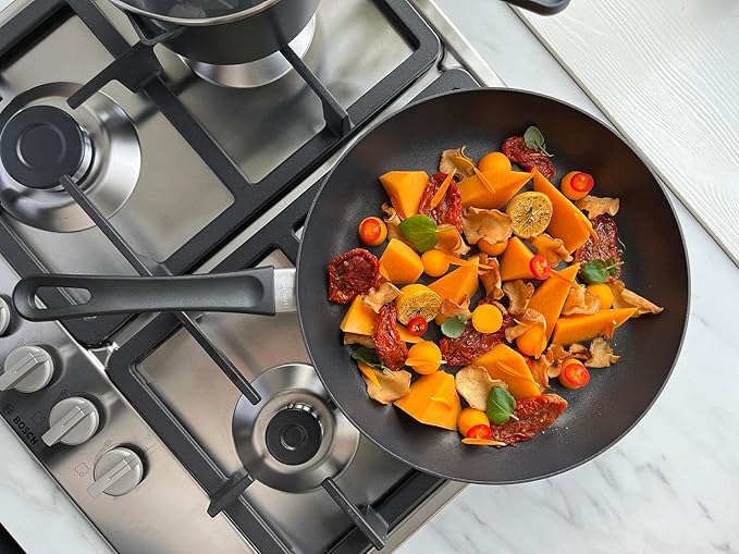 Scanpan Classic 9 1/2 inch Nonstick Stir Fry Pan ??Compatible with Gas and Electric Stovetops, Metal Utensil Safe, Oven Safe to 500째F, Dishwasher Safe, Black, 2435120