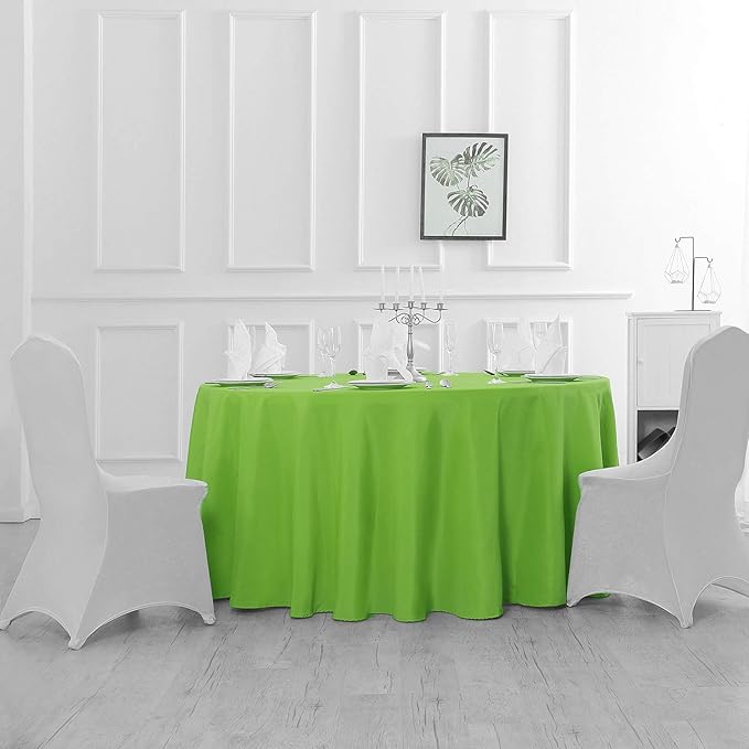 Cupuamon 70 inch Round Tablecloth Washable Polyester Table Cloth Decorative Table Cover for Wedding Party Dining Banquet（70 inch,Apple Green）