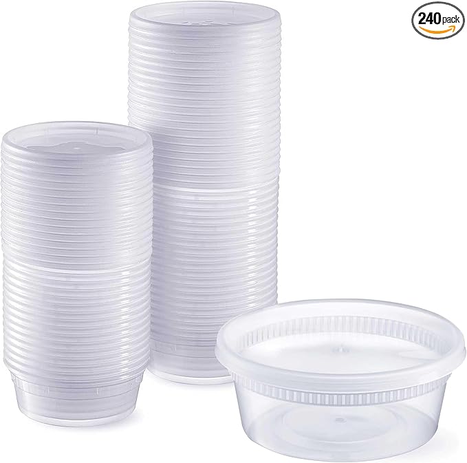 32 oz Deli Containers with Lids (Pack of 240), Recyclable Polypropylene, Microwavable, Heat Resistant (32)