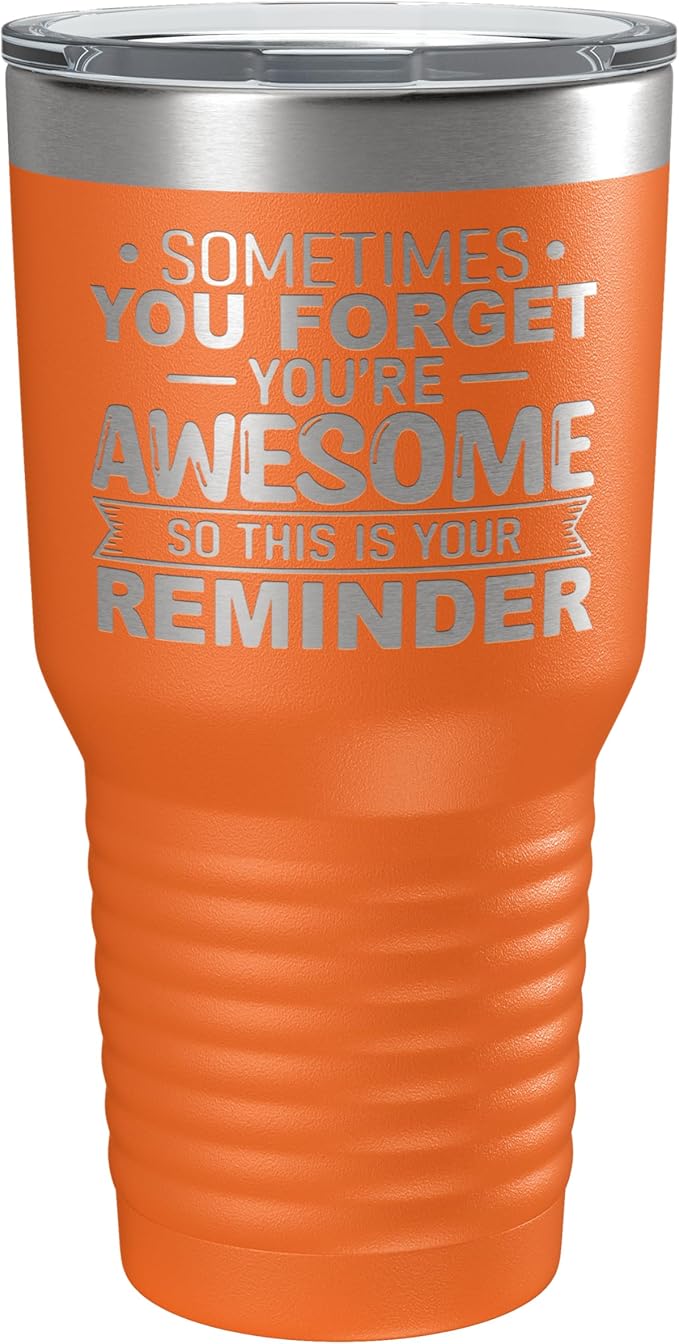 Spotted Dog Company Inspirational Tumbler, Inspirational Gifts for Men Dad Father Wife Sister Women, Birthday For Him Her, You?셱e Awesome Tumbler, Teacher Coworker Gifts 30oz Orange