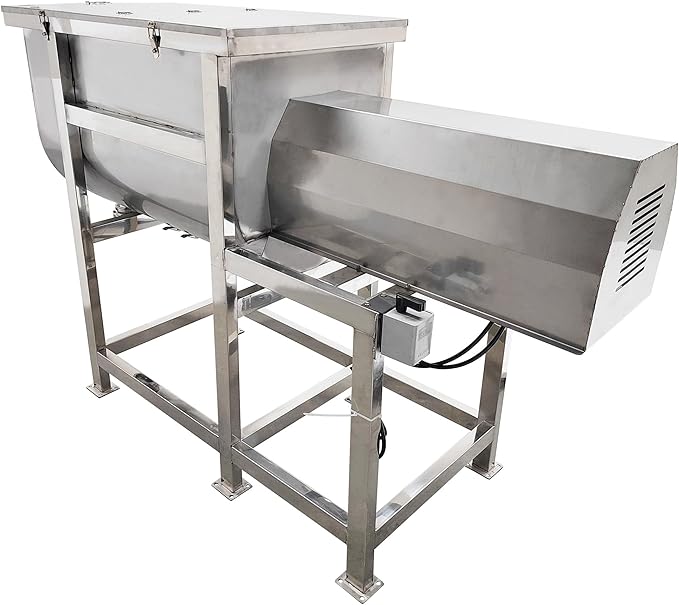Dry and Wet Horizontal Mixer 220V 2.2KW, 200KG Capacity, 304 Stainless Steel Spiral Mixer for Feed/Plastic/Fertilizer/Sauce