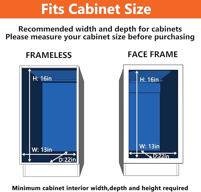 ROOMTEC Individual Pull Out Cabinet Organizer (12쩍" W x 21쩍" D), 2 Tier Spice Rack Organizer for Cabinet, Slide Out Drawer Pantry Shelf Organization and Storage for Kitchen Bathroom