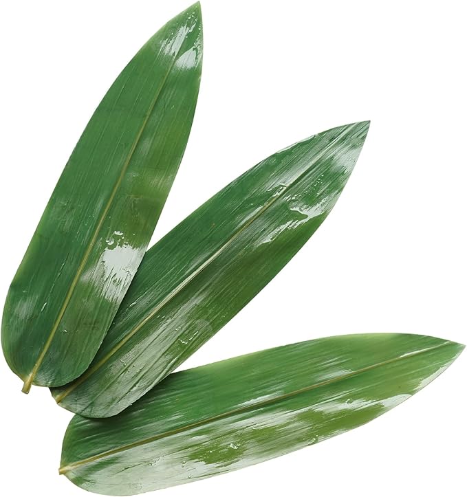 Rainlily Wen Sushi Leaf 8.3''*2.1'' 100 Pcs Small Trimmed Leaves Bamboo Leaf Sushi Plate Food Decorate Fresh Vacuum Bamboo Leaves Dish Decoration Photography of Dishes