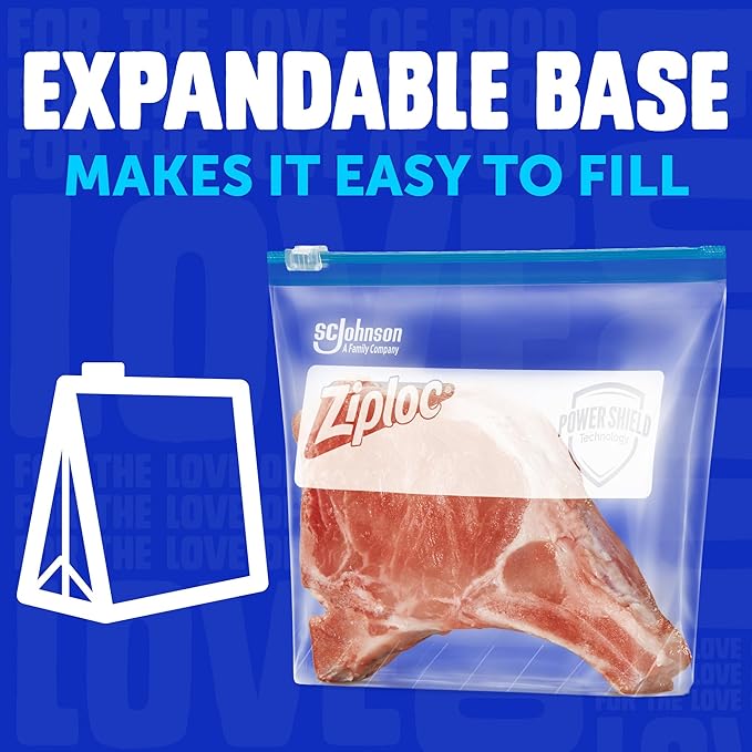 Ziploc Quart Food Storage Freezer Slider Bags, 136ct Total, Durable, 34 Count, 4 Pack (Packaging May Vary)