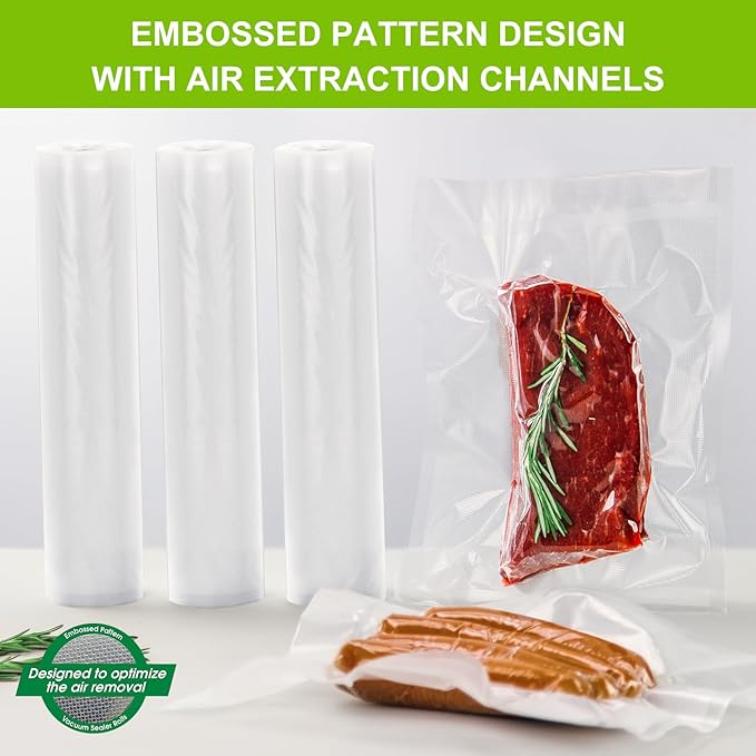 MAGIC SEAL Vacuum Sealer Bags, 3 Rolls 12?쇺?횞 16.4??Textured Vac Seal Bags for Food Storage, Sous Vide and Meal Prep, BPA Free, Commercial Grade - NOT Work with MAGIC SEAL MS175 Vac Sealers