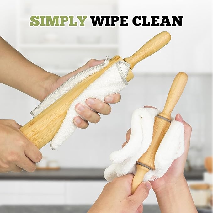 2 Packï¼?0 inch &17.5 inchï¼?Wooden Rolling Pin for Baking - Long Dough Roller for All Baking Needs