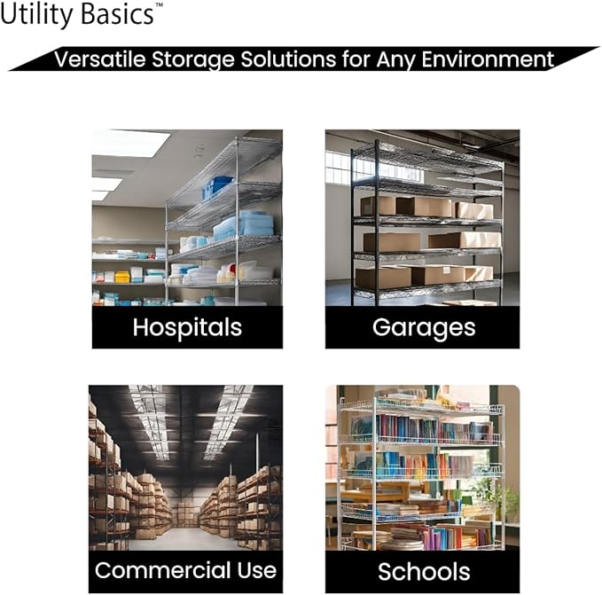 NSF Commercial 5-Tier Wire Shelving with Wheels, 48"x24"x72" Heavy Duty Metal Shelves 4000 lbs Max Capacity, Chrome Storage Rack for Garage Kitchen Pantry Warehouse