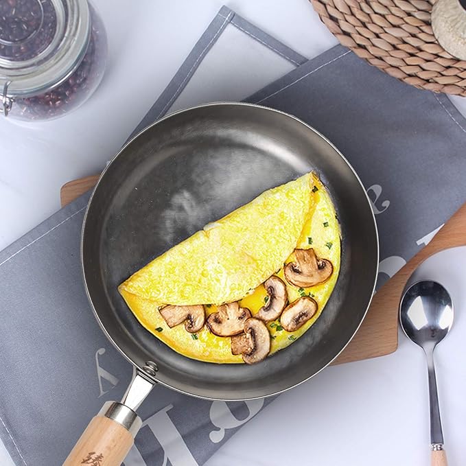 ?삡툒??ZhenSanHuan Toxin Free Teflon free Non Sticky Saut챕 Pans Fry Pans Omelete Pans (Seasoned 20CM/7.8'')