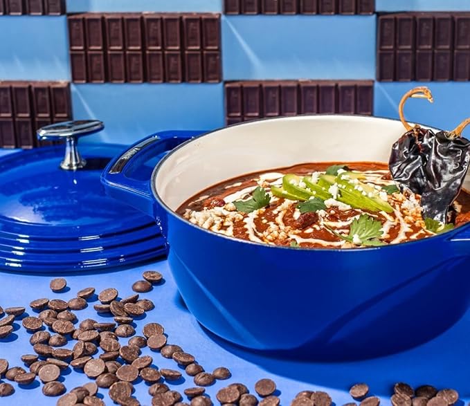 Lodge USA Enamel 4.5 Qt Enameled Cast Iron Dutch Oven - Cast Iron Cookware - Dutch Oven Pot with Lid - Smoothing Sailing Color - 4.5 Qt Capacity