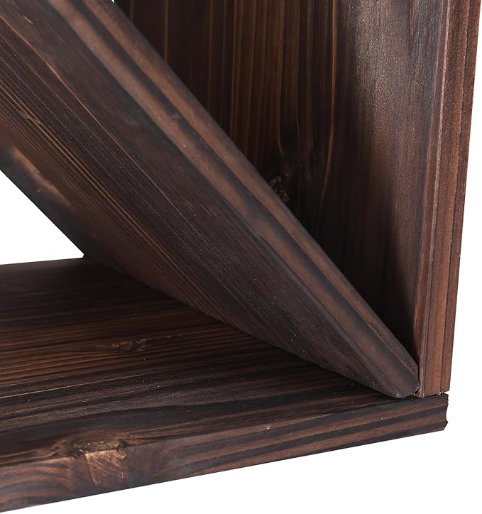 Wine Rack countertop Wooden Stackable Storage Rustic Retro Style Cube 24-Bottle Wooden Wine Rack Wine Cabinet (Dark Brown)