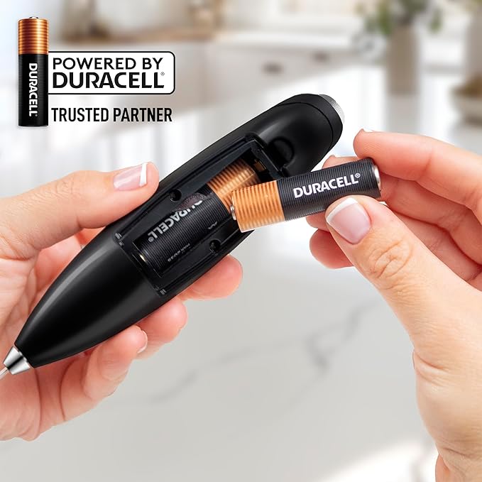 Zulay Kitchen Milk Frother Handheld Electric Whisk with AA Duracell Batteries ??Durable Drink Mixer for Coffee, Lattes, Cappuccinos & More - Metallic Black