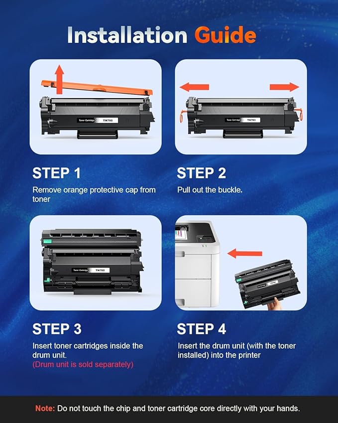 [with CHIP] Compatible TN760 Toner Replacement for Brother TN760 TN-760 TN730 TN-730 Cartridge Use with HL-L2350DW HL-L2390DW HL-2550DW MFC-L2710DW MFC-L2750DW HL-L2350DW HL-L2370DW(4 Black)