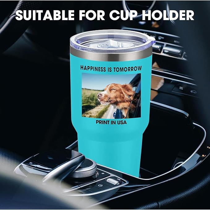 SMLIXE Personalized Coffee Tumbler Print in USA 30oz Stainless Steel Double Wall Insulated Coffee Cup With Text Photo Logo
