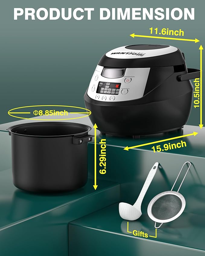 WantJoin Boba Cooker - 6L Commercial Automatic Bubble Maker Machine Pearl Warmer Cooking Pot for Milk Tea Tapioca Pearls, 900W