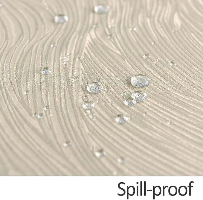 maxmill Jacquard Table Cloth Swirl Design Water Proof Wrinkle Free Heavy Weight Soft Tablecloth Decorative Fabric Table Cover for Outdoor and Indoor Use Rectangular 60 x 104 Inch Beige