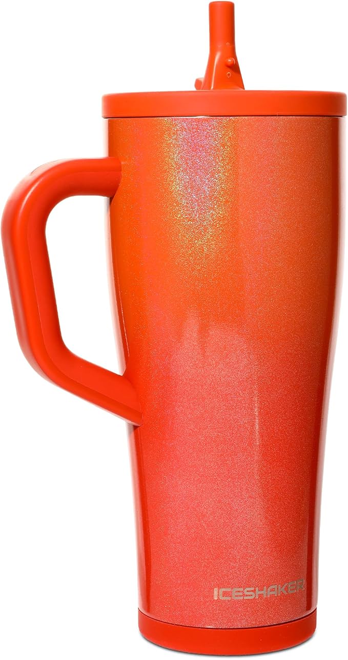 Ice Shaker 32 oz Tumbler with Handle and Straw | 32oz Show Girl | Cold for 30+ Hours | 2-in-1 Tumbler Shaker Bottle | Odor-Free 32 ounce Bottle for Water, Protein Shakes, Smoothies, Cocktails