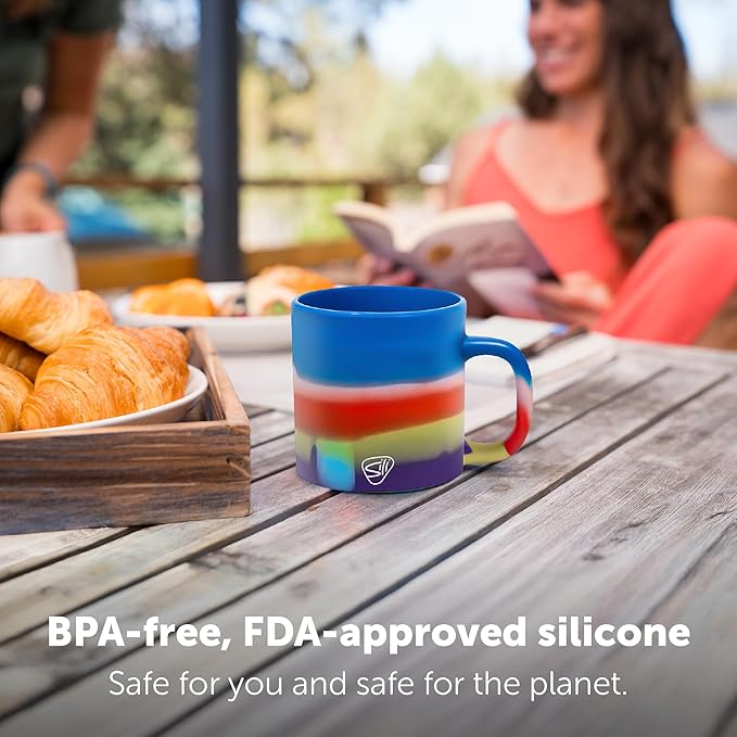 Silipint 16oz Silicone Coffee Mug ??Unbreakable Dishwasher Safe Microwave Oven & Freezer Compatible Travel Mug ??Non-Toxic Reusable Cup for Hot Coffee Tea or Cold Drinks (Drippy)