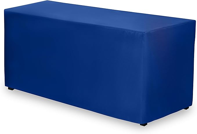 Gee Di Moda Fitted Tablecloth - 48 x 30 Inch Royal Blue Floor-Length Fitted Table Cloth for 4 Foot Rectangle Table, Heavy Duty Washable Fabric for Parties, Dinner, Weddings, Baby Shower & Trade Show