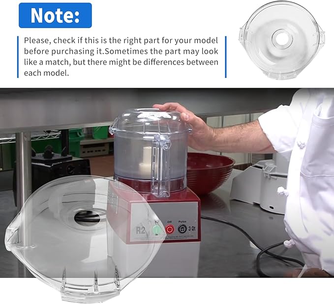 Vanshly 106458S Cutter Bowl Lid Compatible with Robot Coupe R2,R2B, R2 Dice, R2 Ultra Dice, R2N-ULTRAR100B, R100BCLR, R101B