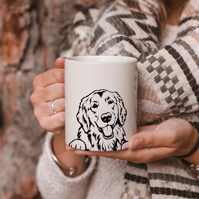 Golden Retriever Ceramic Coffee Mug - 11 oz Gift for Dog Lovers, Women, Men, and Moms