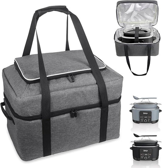 Carrying Bag for Ninja MC1010/MC1001 Foodi PossibleCooker Slow Cooker 8.5QT, 2 Layer Insulated Slow Cooker Travel Carrier Bag, Thick Padded for Protection, Accessories for Ninja Crockpot