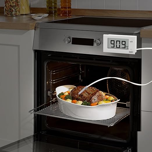 Digital Oven Thermometer with Probe Grill Meat Thermometer up to 572째F/300째C, Oven Thermometer Roasting for Barbecue Accessories for Kitchen, Roasting, Grill, Pizza