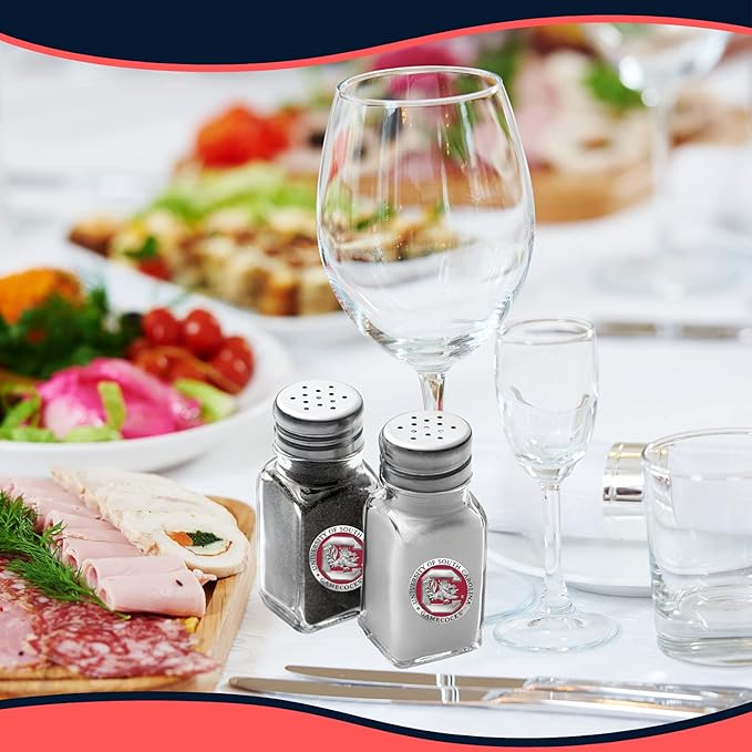 Heritage Pewter South Carolina Salt and Pepper Shaker Set of 2 Bottles | Expertly Crafted Pewter Glass