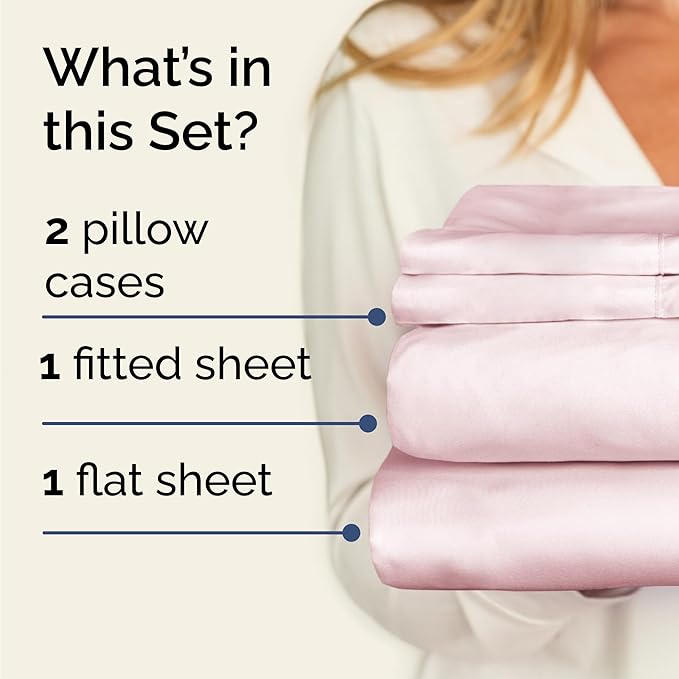 Twin 4 Piece Sheet Set - Cooling & Breathable Bed Sheets - Hotel Luxury Bed Sheets for Women, Men, Kids & Teens - Bedding w/Deep Pockets & Easy Fit - Soft & Wrinkle Free - Twin Lavender Pink Sheets