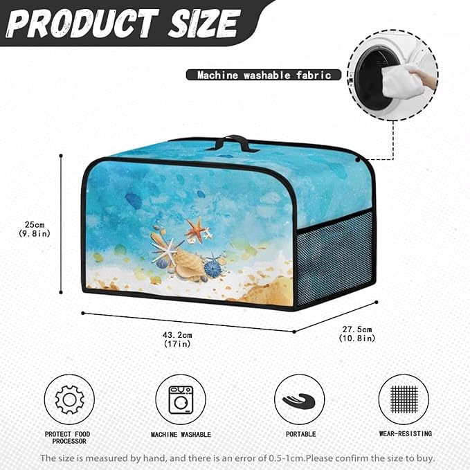 Beach Starfish Small Kitchen Appliance Covers Compatible with 6-8 Quart Slow Cooker Dust Cover for Celebrate Easter Customizable Water Resistant Wearable Convenient