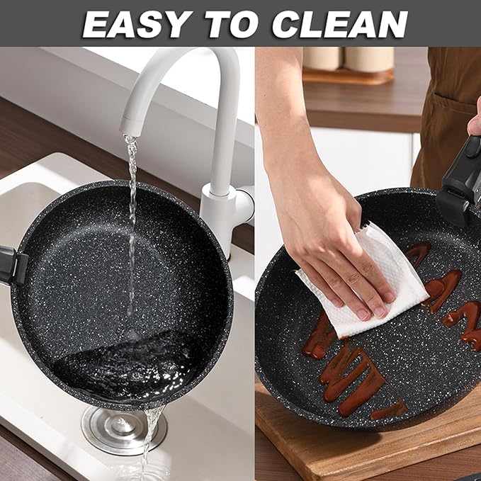 Pots and Pans Set, Nonstick Detachable Handle Cookware Set, Induction Kitchen Cookware Set with Removable Handle, Healthy Non Stick Cookware, Dishwasher 竊?Oven Safe, PFOA Free