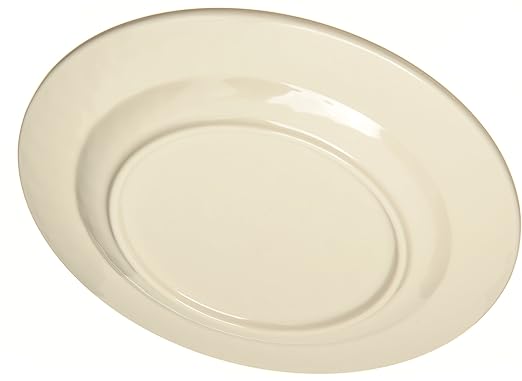 Carlisle FoodService Products Mingle Resuable Plastic Plate Appetizer Plate with Pottery Style for Home and Restaurant, Melamine, 7 Inches, Smoke