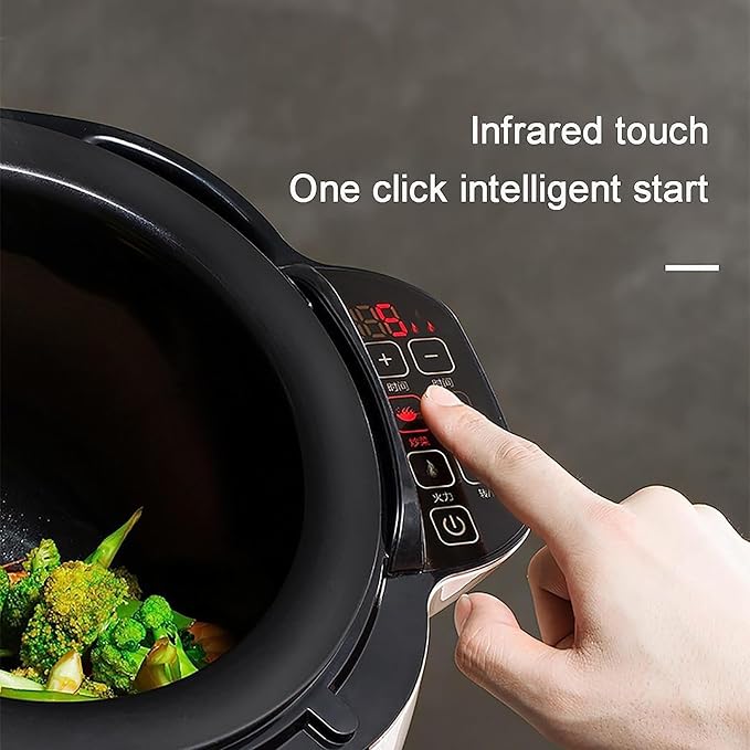 Commercial Food Processor, 6L Intelligent Automatic Cooking Machine with 360° Rotating and 3D All-round Heating, Smart Touch Screen, for Home Restaurant