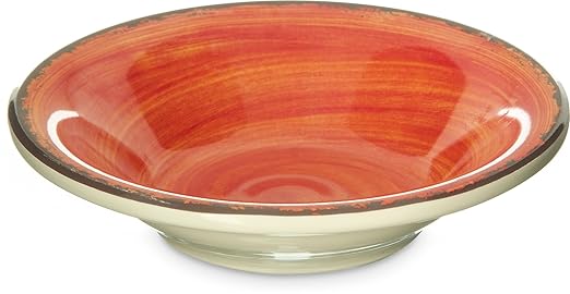 Carlisle FoodService Products Mingle Reusable Plastic Bowl Fruit Bowl with Pottery Style for Home and Restaurant, Melamine, 4.5 Ounces, Fireball