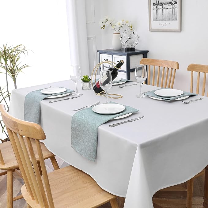 H.VERSAILTEX Linen Textured Cloth Napkins Set of 12 (18" X 18") Linen Textured Dinner Napkins Waterproof Extra Soft Thick Durable Reusable Napkins with Hemmed Edges, Heather Aqua Gray