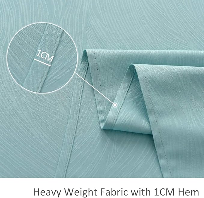 maxmill Jacquard Tablecloth Swirl Design Spillproof Wrinkle Free Water Resistant Heavy Weight Soft Table Cloth Decorative Fabric Table Cover for Outdoor and Indoor Oblong 60 x 120 Inch Turquoise