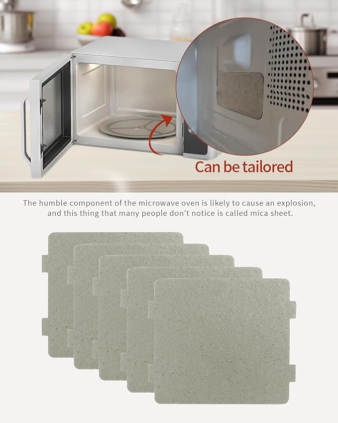 5 PCS Waveguide Cover, Universal Mica Sheet for Microwave Oven, Cut to Size, 108mmX99mm, 5 Pack
