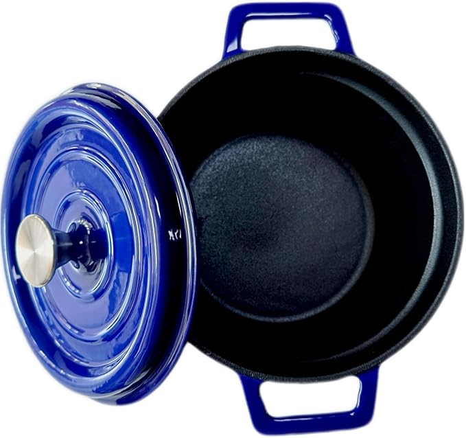 5qt Enamel Pan Cast Iron Dutch-ovens Stewpan Pots Casting Cookware with Steamer Thermo Pot for Party Pots for Kitchen