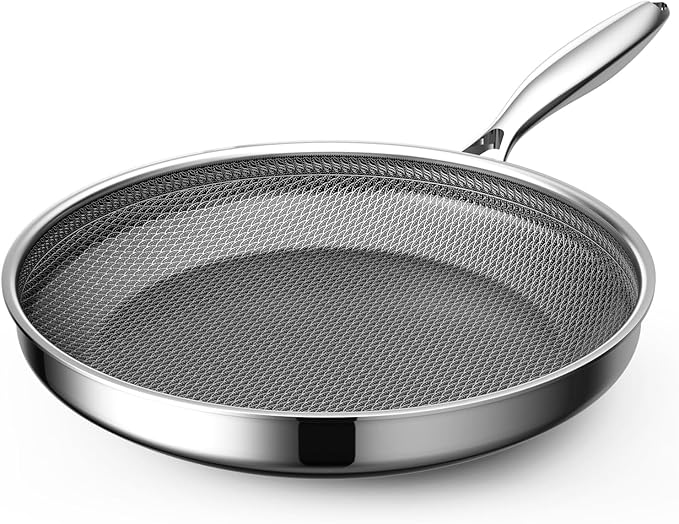 Hybrid Nonstick 10 Inch Frying Pan,Non Stick Frying Pan,PFAS PFOA PTFE Free,Stay-Cool Handle, Dishwasher-Friendly, Oven-Safe Up to 600째F, Induction Ready, Compatible with All Cooktops
