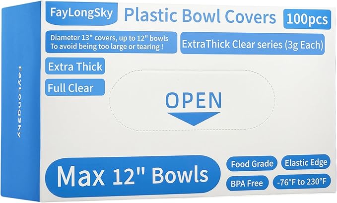 100 Bowl Covers Bread Proofing Large Clear Plastic Wrap for Food Shower Caps for Sourdough Bread Baking Rising Elastic Reusable Banneton covers Outdoor Fresh Keeping Bag BPA Free Food Grade