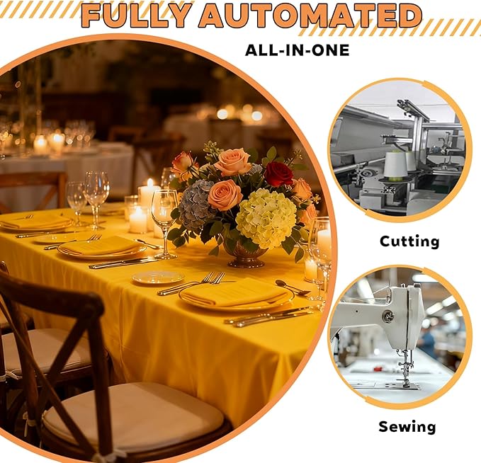 TWINPRET Rectangle Tablecloth 60 x 84 Inch, Yellow Waterproof Washable Polyester Table Cloth - Stain & Oil Resistant Rectangular Table Cover for Banquet & Party (Fits 4 Foot Tables) [2 Pack]