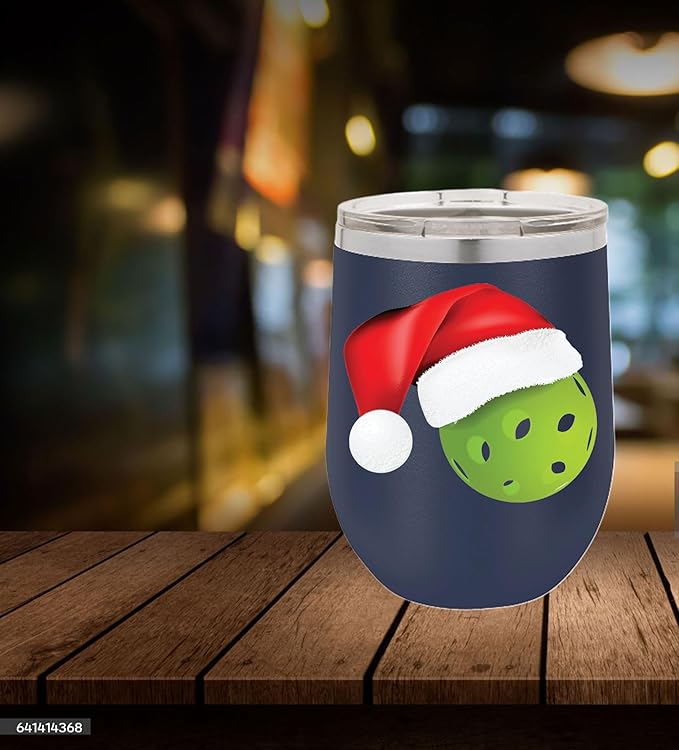Pickleball Wine Tumbler, Pickleball Gift, 12oz Stainless Steel Wine Tumbler, Gifts For Him, For Her, For Boys, For Girls, Birthday, Christmas Gift idea (Blue)