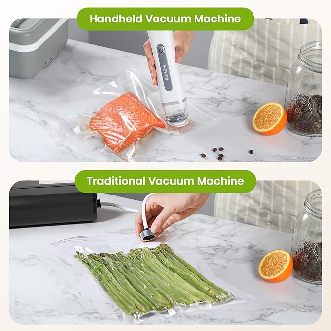 FEPPO Vacuum Sealer Bags for Food, 30 PCS 8.3"횞8.7" Reusable Vacuum Seal Bags with Air Valve for Food Storage, Ideal for Freshness Preservation