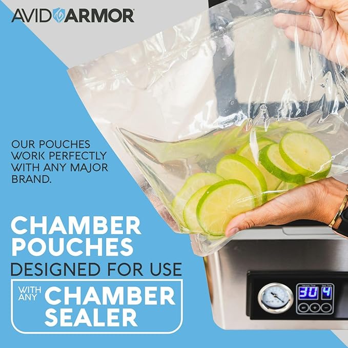Avid Armor Chamber Vacuum Sealer Bags ??6x10" & 8x12" ??280 Pack ??Heavy Duty Commercial Grade, BPA-Free Pouches for Sous Vide, Food Preservation, Meat Storage, Freezing, and Long-Term Storage