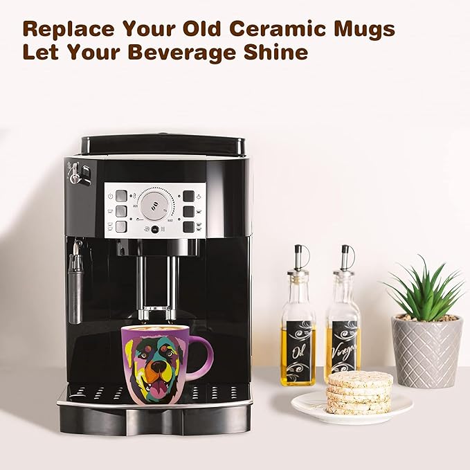 Soft Touch Rottweiler Purple Mug - 18 Oz Ceramic Coffee Mug with Premium Box - Unique Coffee Cup for Dog Lovers - Best Tea Cup for Every Occasion