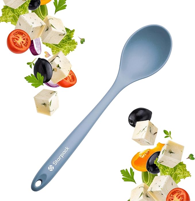 Starpack 'Winning Serve' XL Premium Silicone Serving Spoon (13.5") - Large Silicone Spoon for Cooking High Heat Resistant to 600째F - LFGB Grade Nonstick Mixing Spoons - Large Rubber Serving Spoons