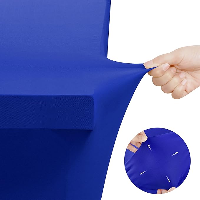 Utopia Kitchen Spandex Tablecloth 2 Pack [6FT, Royal Blue] Tight, Fitted, Washable and Wrinkle Resistant Stretch Table Cloth Rectangle Cover for Trade Show, Weddings & Parties [72Lx30Wx30H Inch]