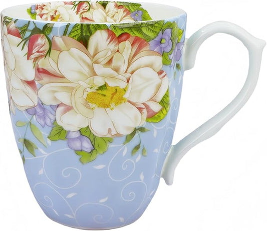 14oz Bone China Coffee Mugs for Women Floral Coffee Mug Tea Cups Novetly Coffee Cups Gift for Women Mom Friends