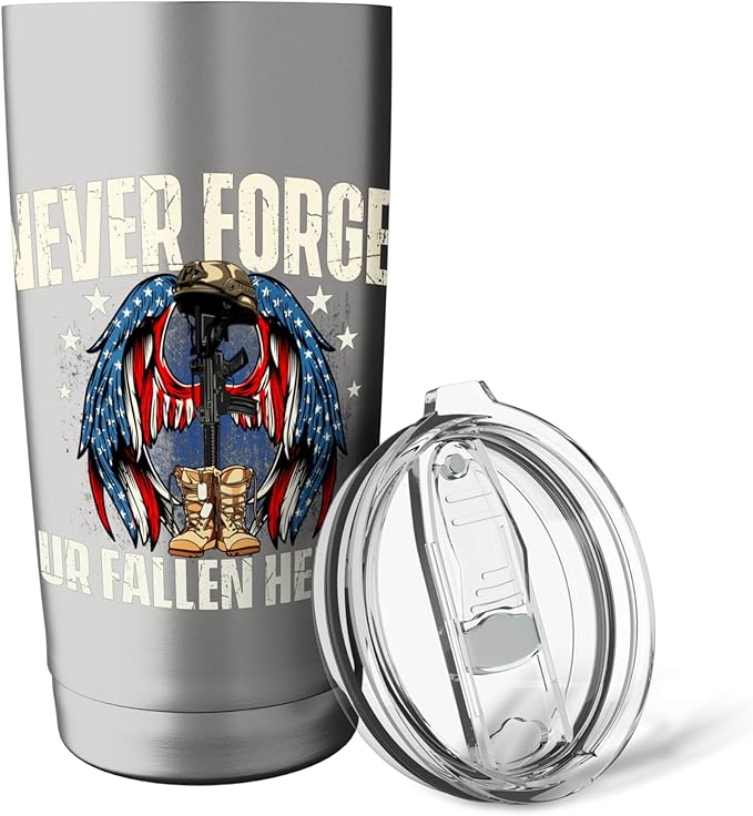 Neve Forget Our Fallen Heroes - Patriotic Memorial Day Stainless Steel Insulated Tumbler